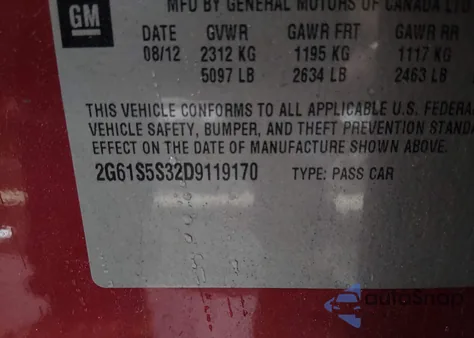 2013 Cadillac Xts Premium z USA, uszkodzony, nr VIN 2G61S5S32D9119170